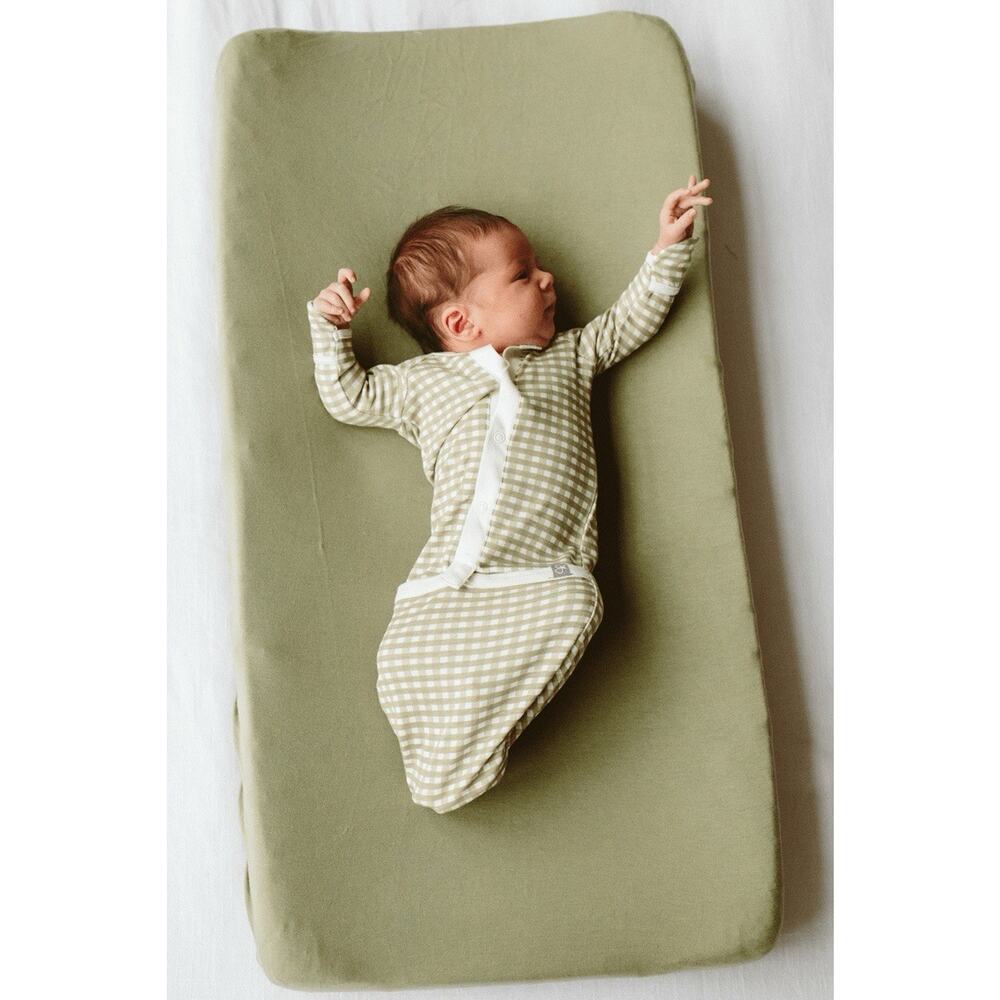 Goumi Baby Nursery Changing Pad Cover Bamboo Organic Cotton Artichoke Green NEW‎